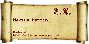 Martus Martin névjegykártya