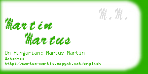 martin martus business card